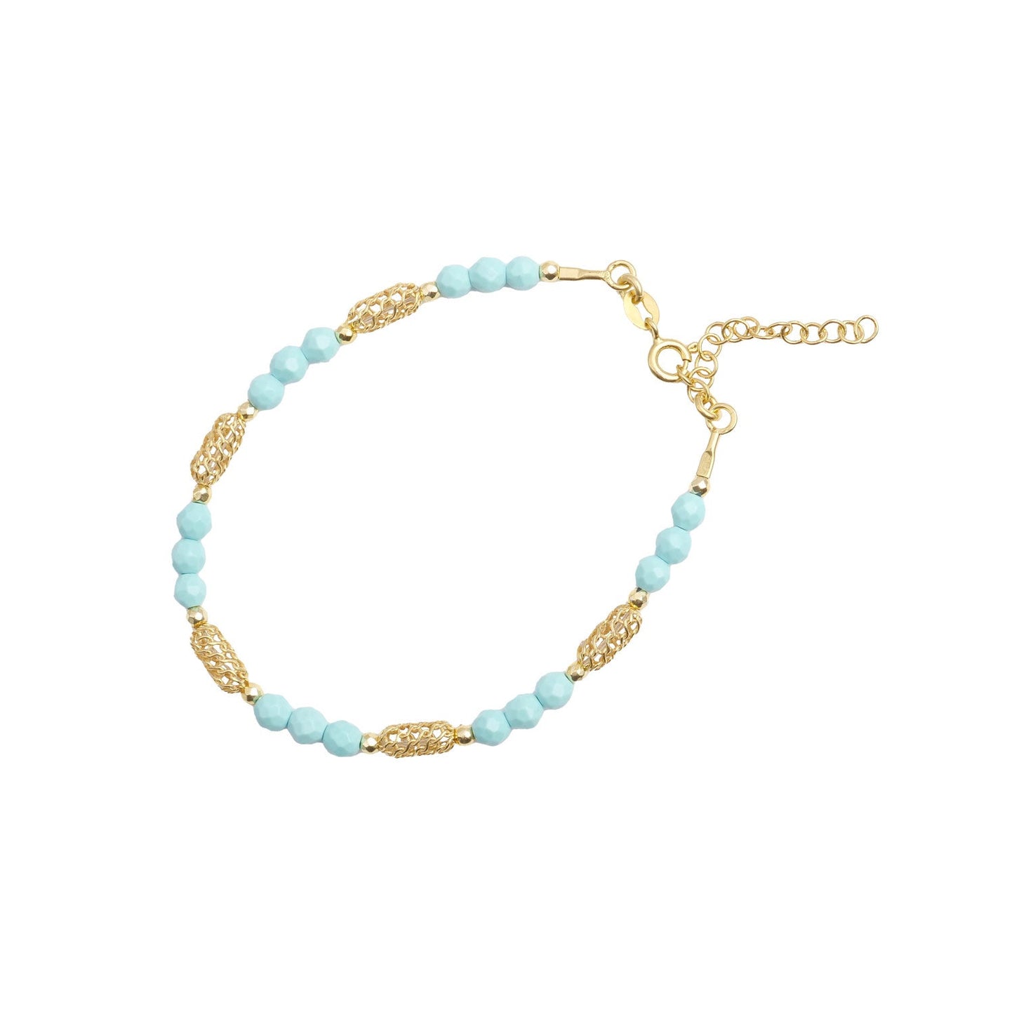 Bracciale Artigianale in Argento con Sfere in Pasta Turchese - Artigianato Pasella