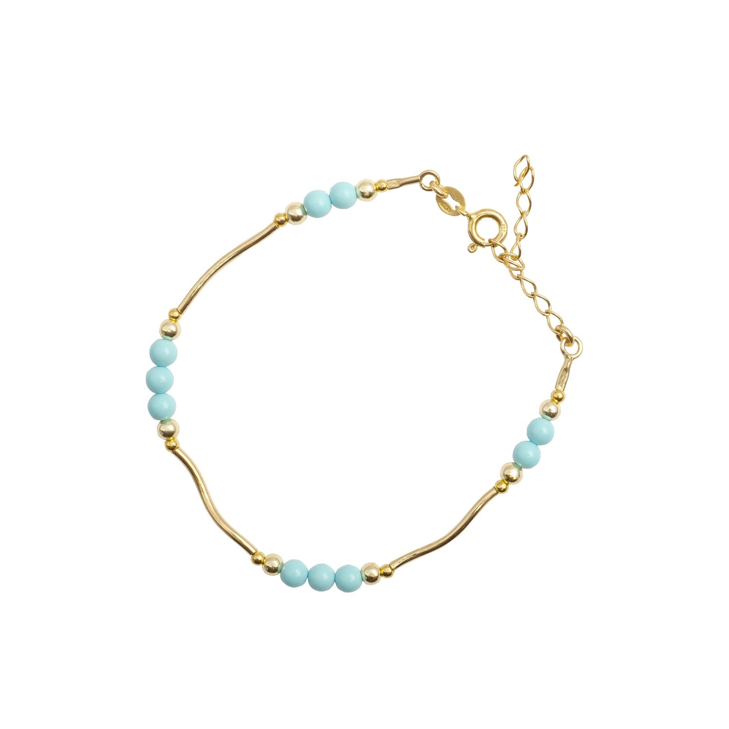 Bracciale in Argento con sfere in Pasta Turchese - Artigianato Pasella