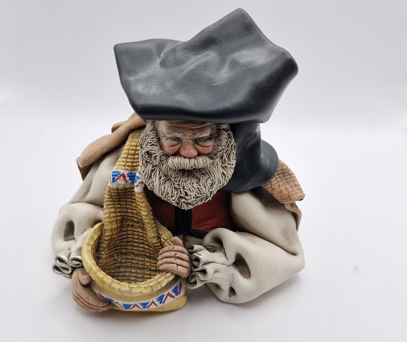 Busto uomo con bisaccia, 16 cm - Artigianato Pasella
