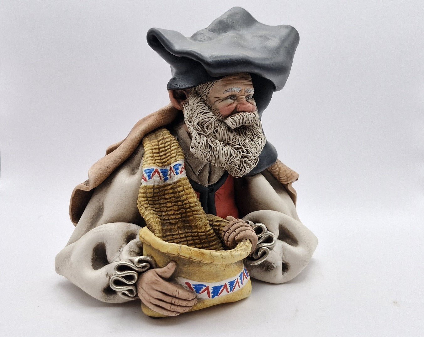 Busto uomo con bisaccia, 16 cm - Artigianato Pasella