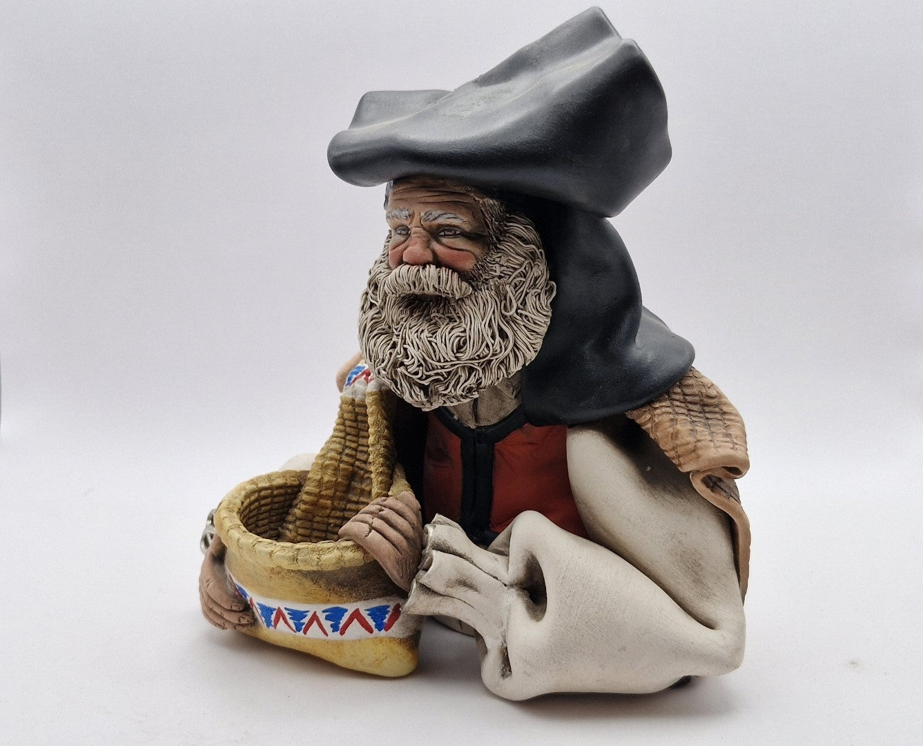 Busto uomo con bisaccia, 16 cm - Artigianato Pasella