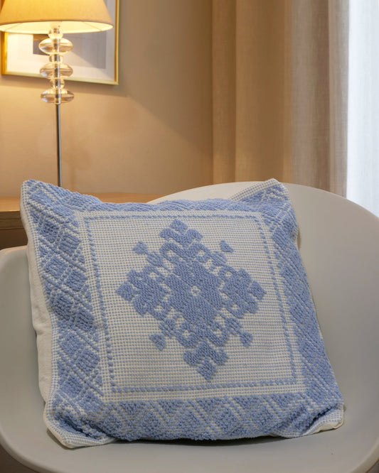 Cuscino in Cotone, Decoro Giglio Avio - Artigianato Pasella
