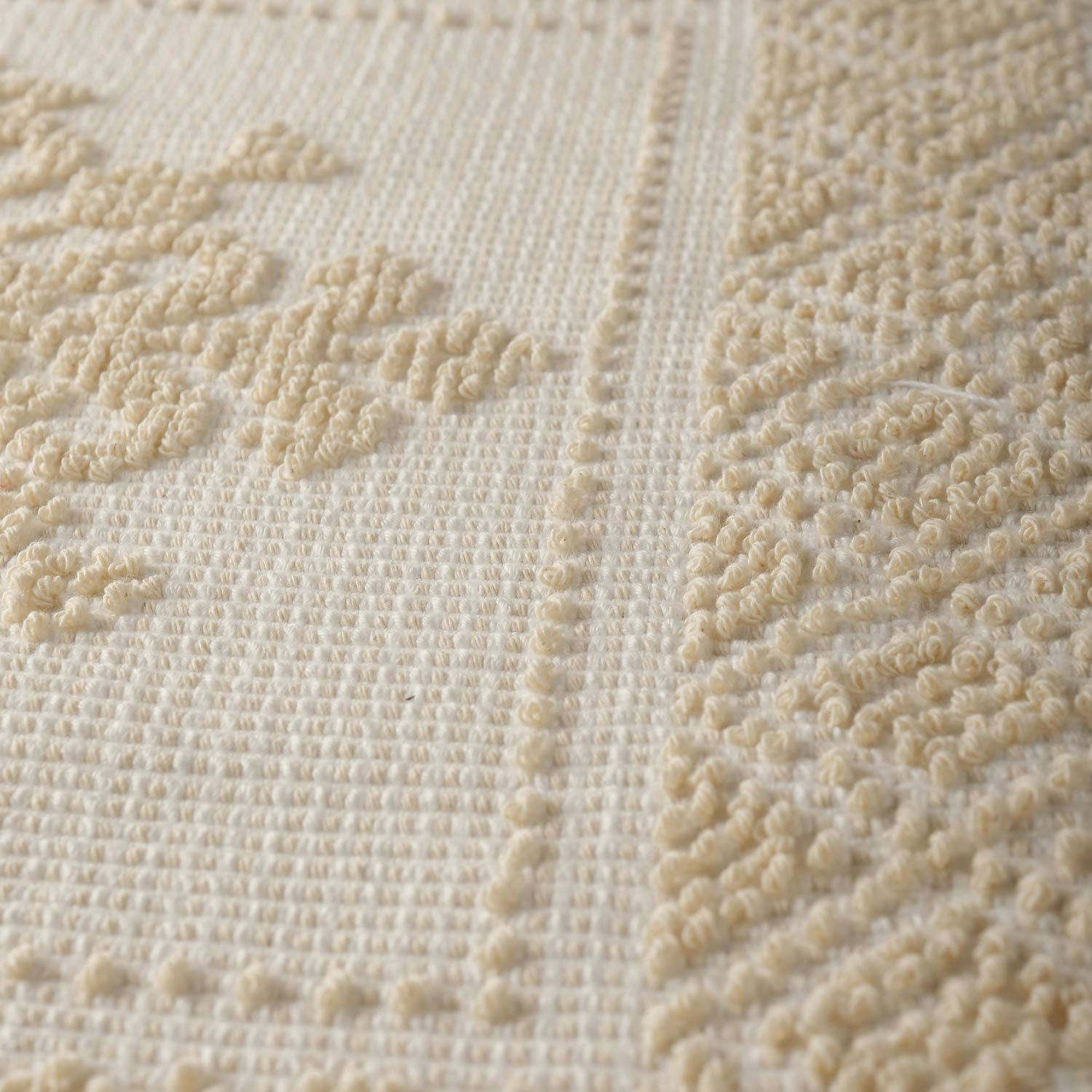 Cuscino in Cotone, Decoro Giglio Ecrù - Artigianato Pasella