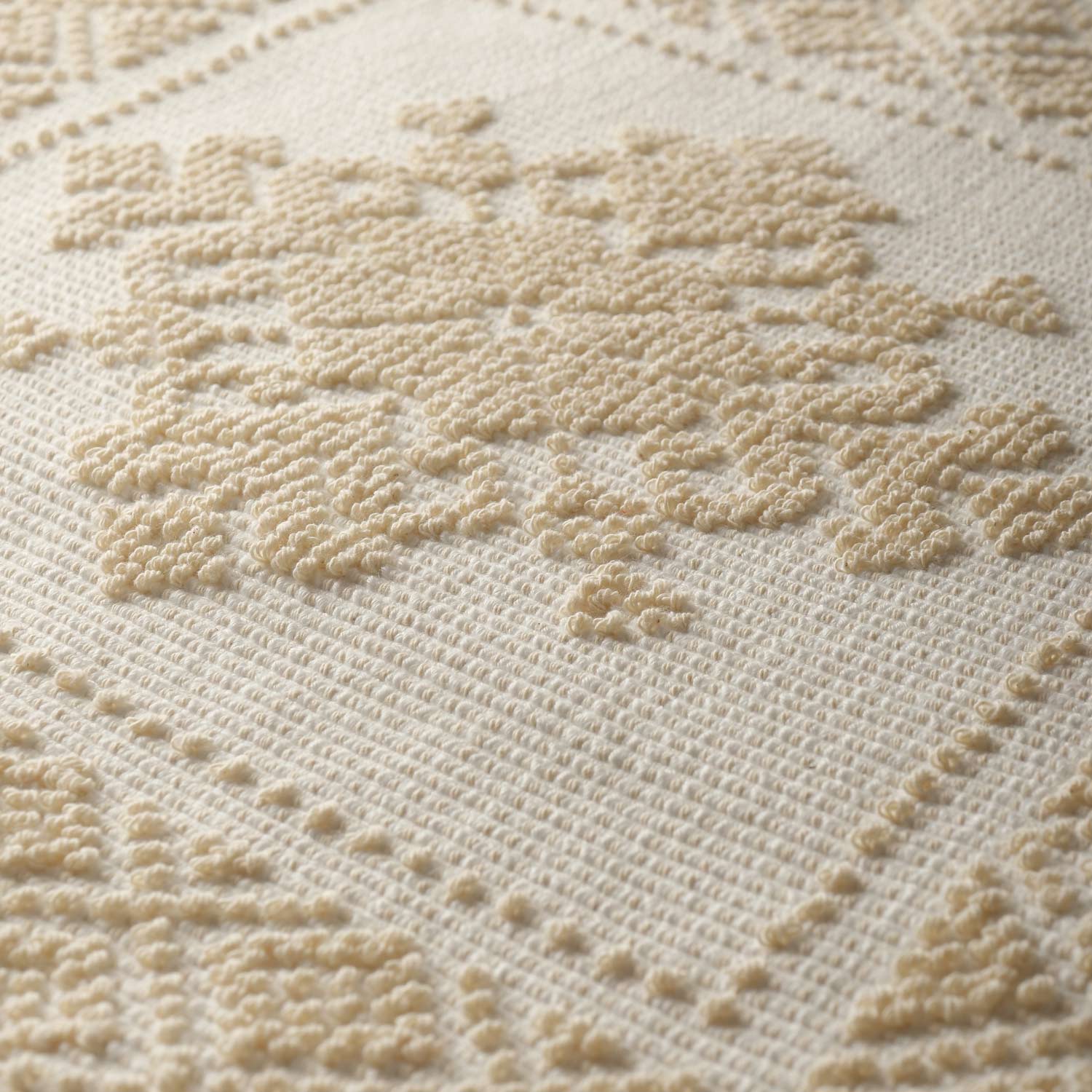 Cuscino in Cotone, Decoro Giglio Ecrù - Artigianato Pasella