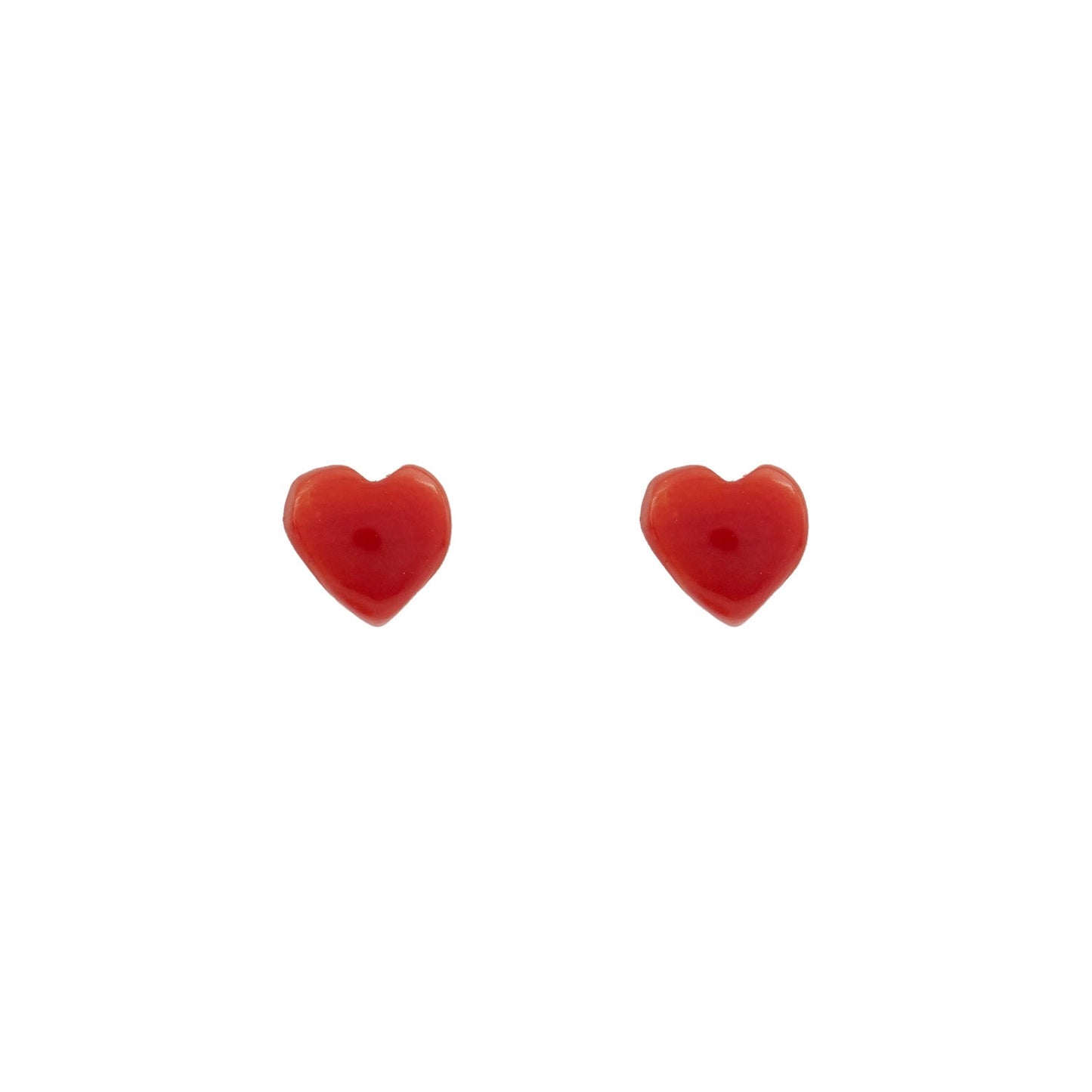 Orecchini a Lobo in Argento con Cuore in Corallo - Artigianato Pasella