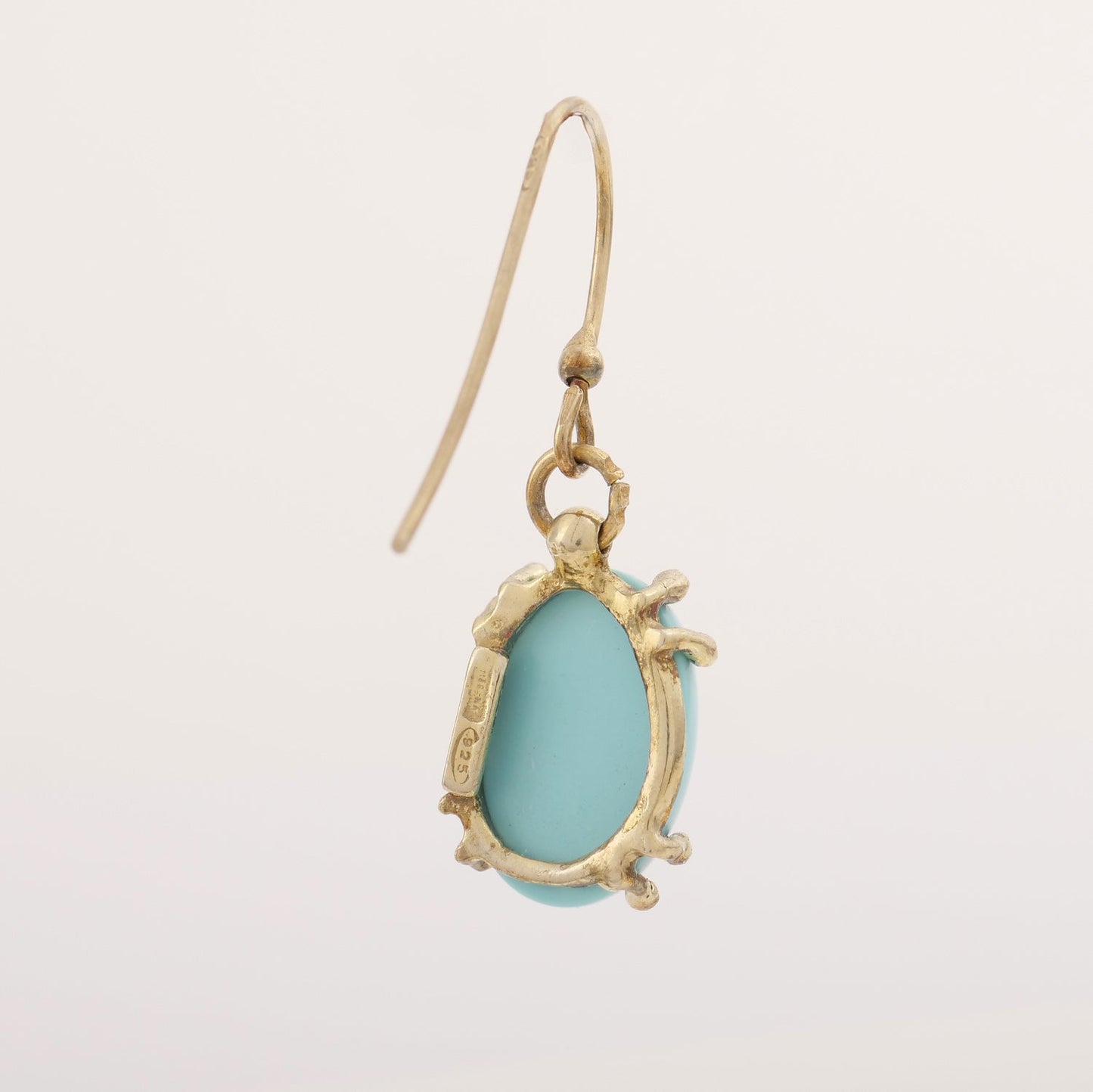 Orecchini Artigianali in Argento con Cabochon Turchese - Artigianato Pasella