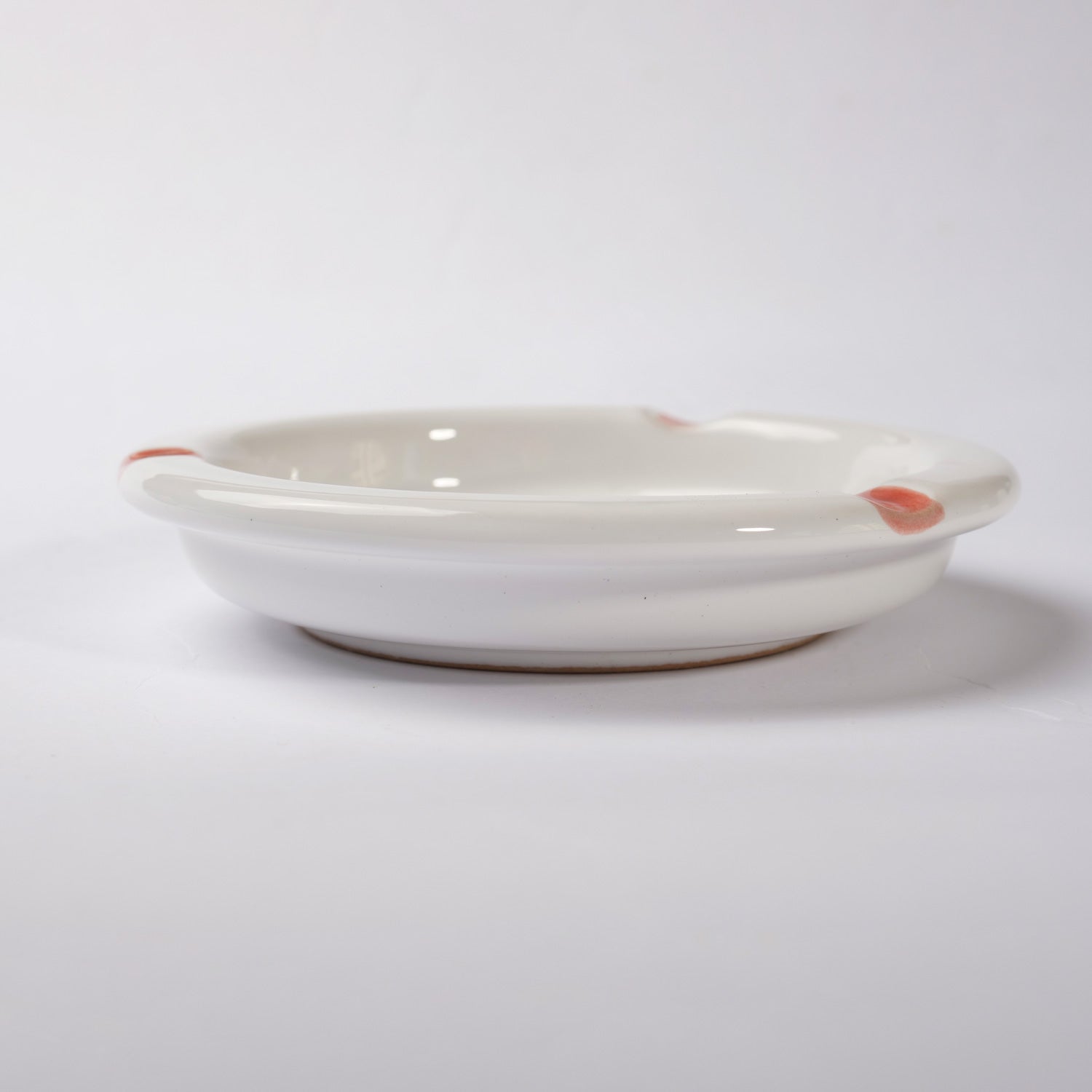 Posacenere rotondo in Ceramica con motivo Corallo Rosso - Artigianato Pasella