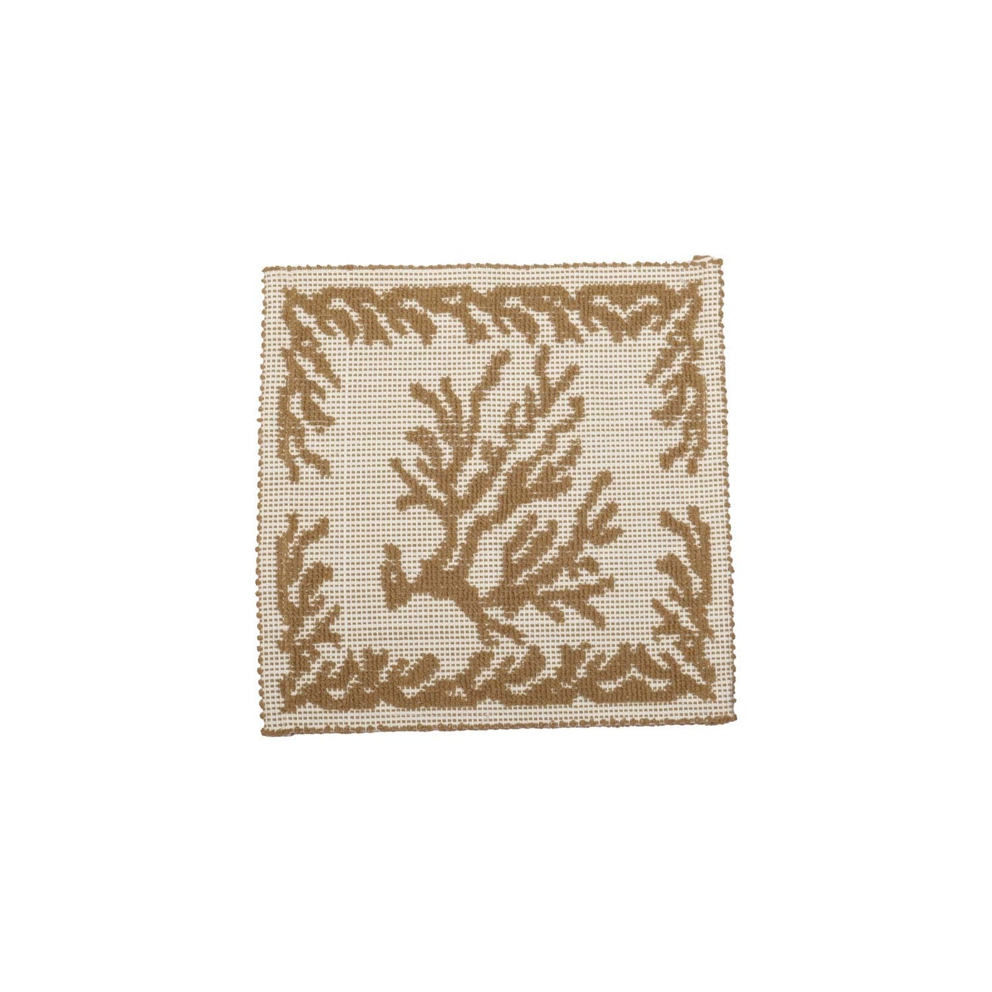 Tappetino - centrino sardo, lavorazione meccanica, decorazione corallo tortora - Artigianato Pasella