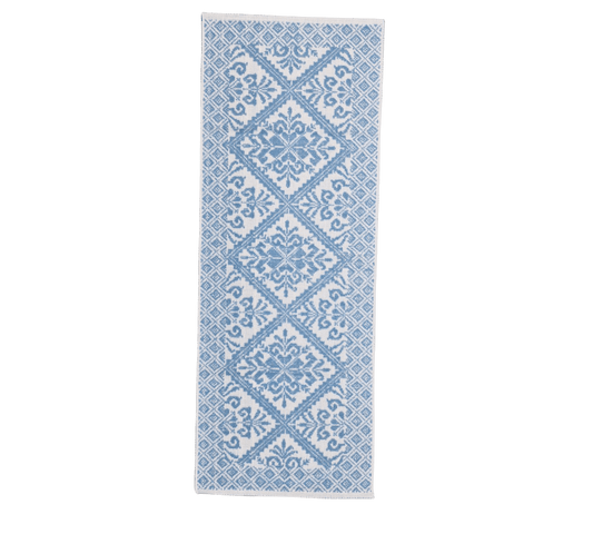 Tappeto sardo, lavorazione meccanica, decorazione giglio avio, misura 55x140 - Artigianato Pasella