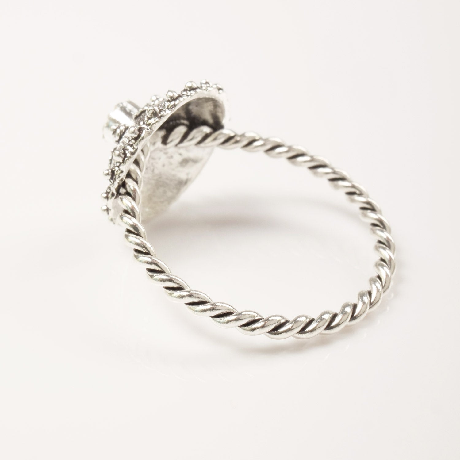 Anello bottone sardo d'argento turchese - Artigianato Pasella