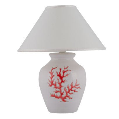 Base lampada con motivo corallo rosso altezza 15 cm - Artigianato Pasella