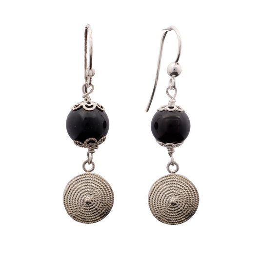 Orecchini pendenti con “Su Coccu” e ciondolo “Sa Corbula” - Artigianato Pasella