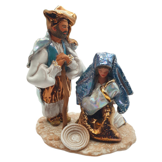 Presepe ceramica sarda, lucido, cm 16 - Artigianato Pasella