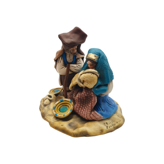 Presepe in ceramica sarda, colorato, cm 11 - Artigianato Pasella