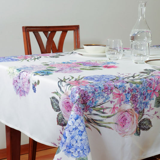Sardegna blu, tovaglia 145*195 cm, 6 posti, ortensia - Artigianato Pasella