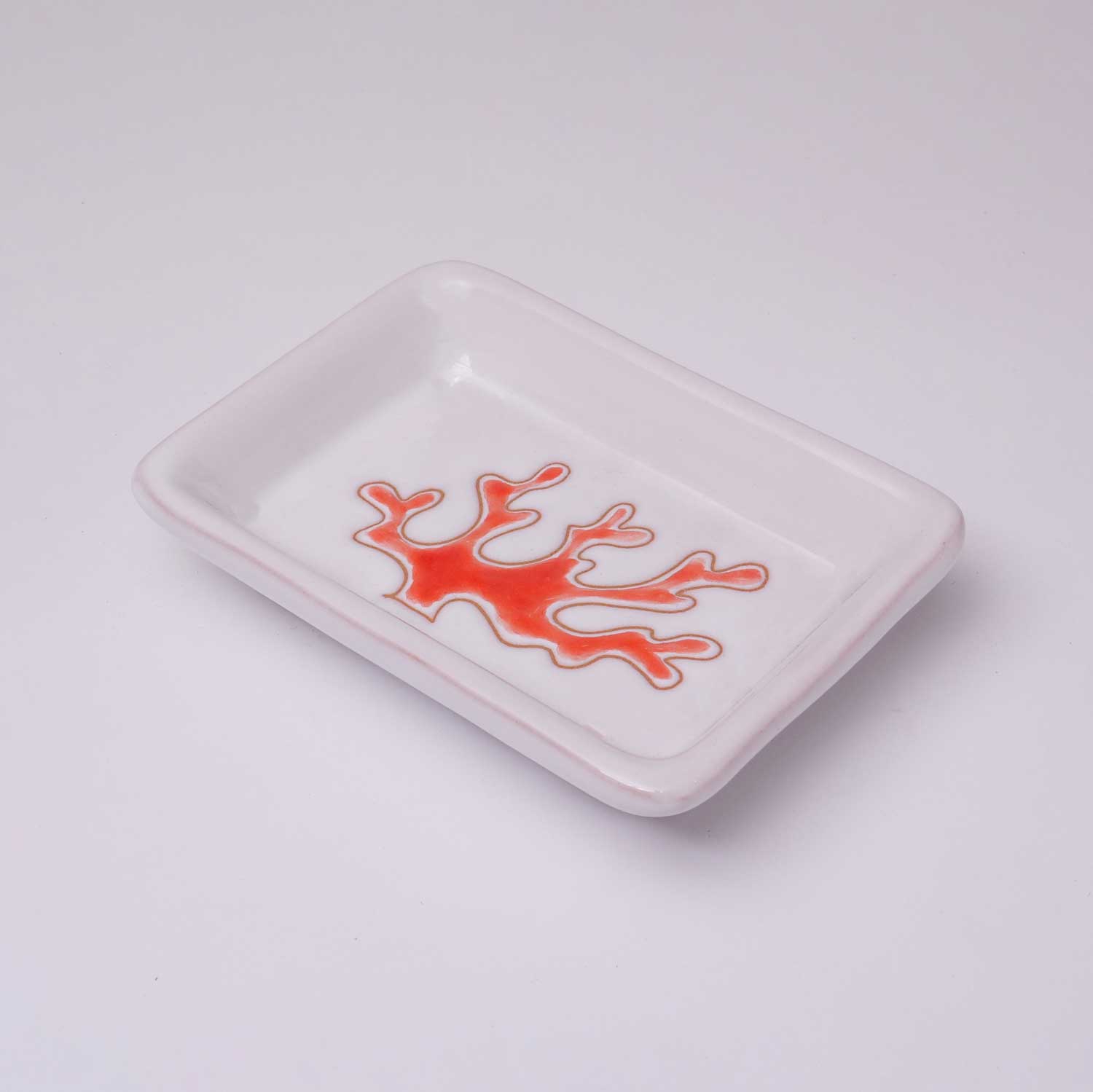 Set da bagno di 3 pezzi con motivo corallo rosso - Artigianato Pasella