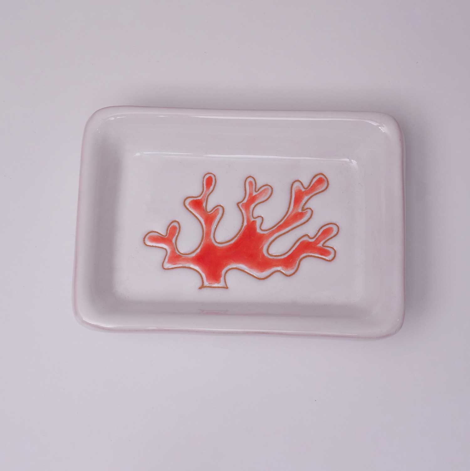 Set da bagno di 3 pezzi con motivo corallo rosso - Artigianato Pasella