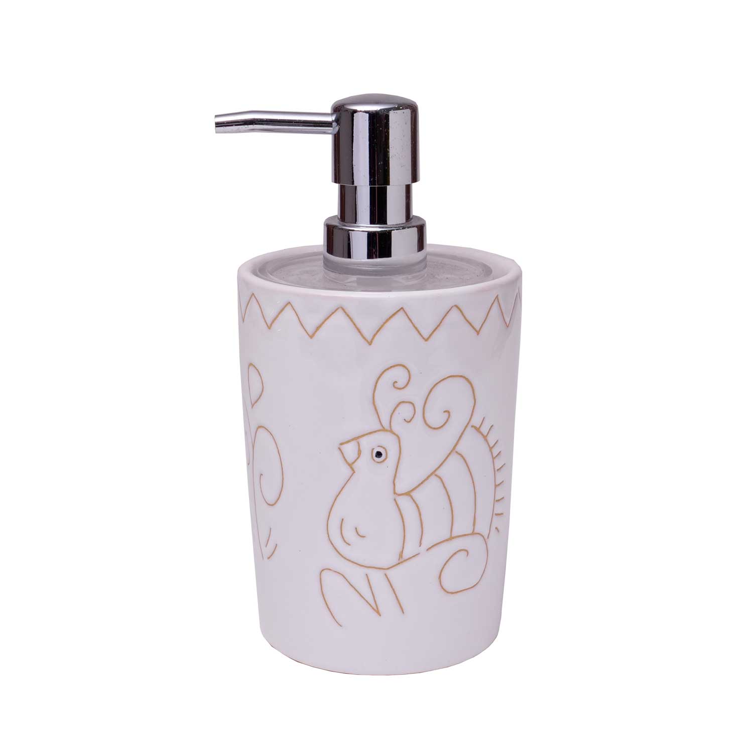 Set da bagno di 3 pezzi con motivo pavoncella bianca - Artigianato Pasella
