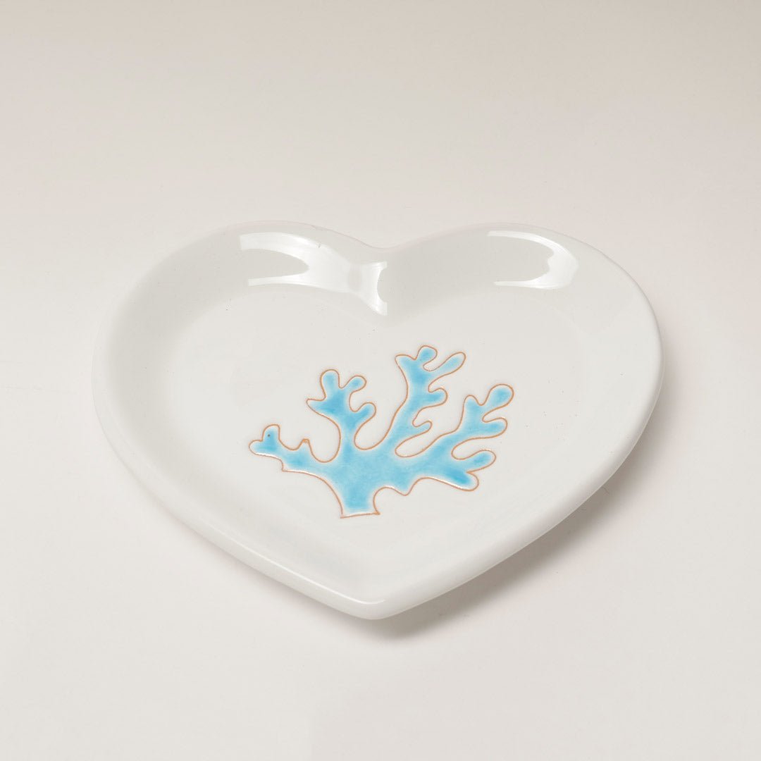 Set da caffè con motivo corallo celeste - Artigianato Pasella