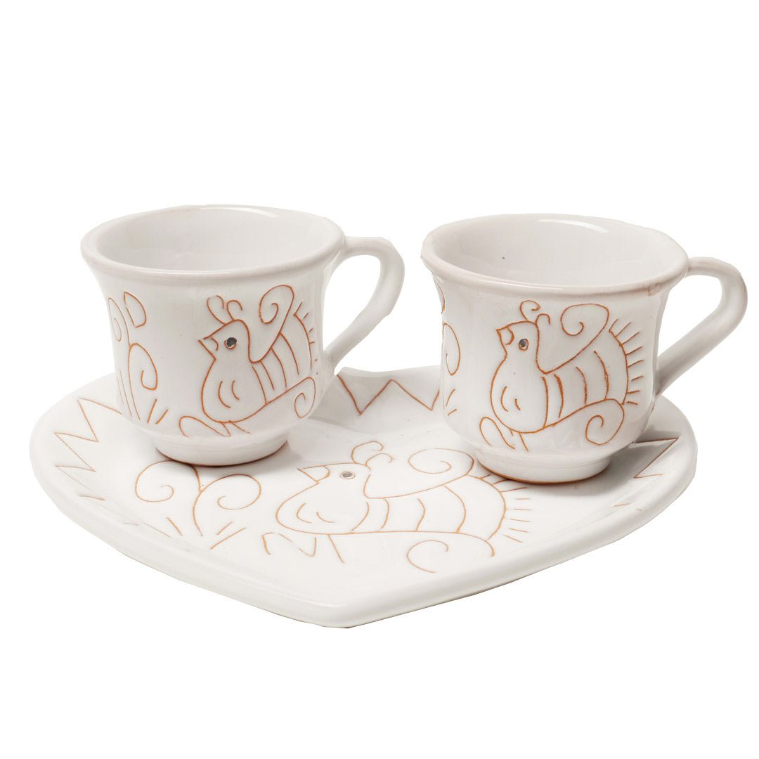 Tazza da caffè in ceramica stampata con motivo pavone Tazza da caffè in ceramica stampata con motivo pavone