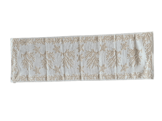 Tappeto sardo meccanico, cm 55170, cotone, corallo ecrù - Artigianato Pasella