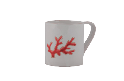 Tazza Mug con manico con motivo corallo rosso - Artigianato Pasella