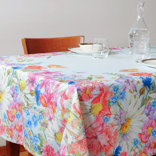 Tovaglia con decorazione di fiori - Artigianato Pasella
