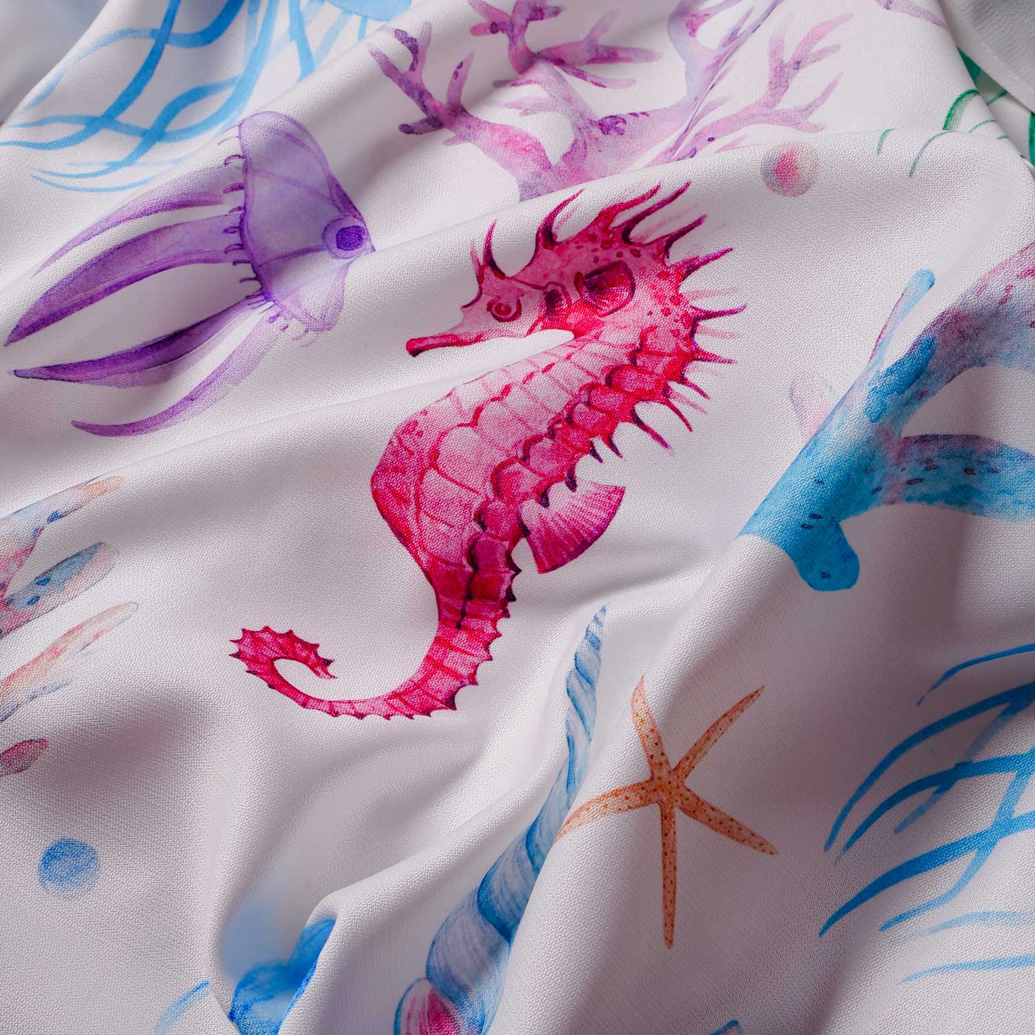 Tovaglia con decoro fondale marino - Artigianato Pasella