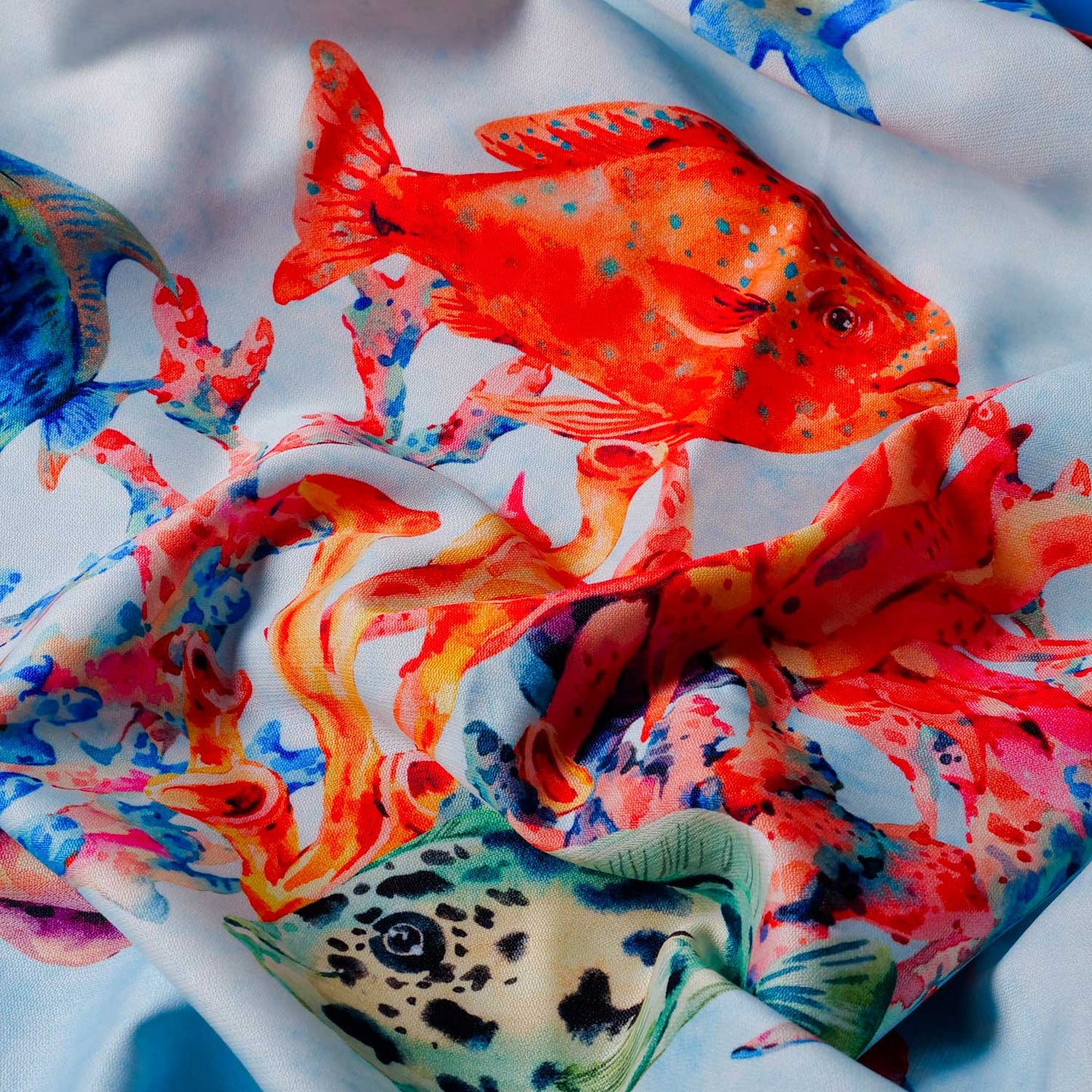 Tovaglia con decoro pesci - Artigianato Pasella