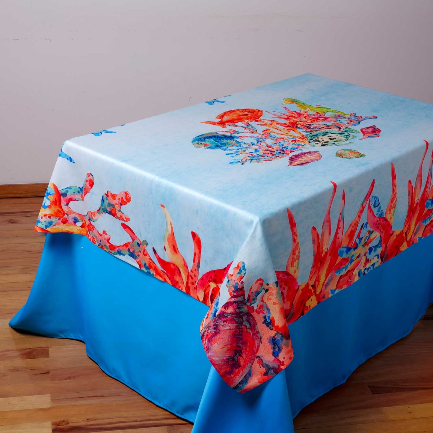 Tovaglia con decoro pesci - Artigianato Pasella