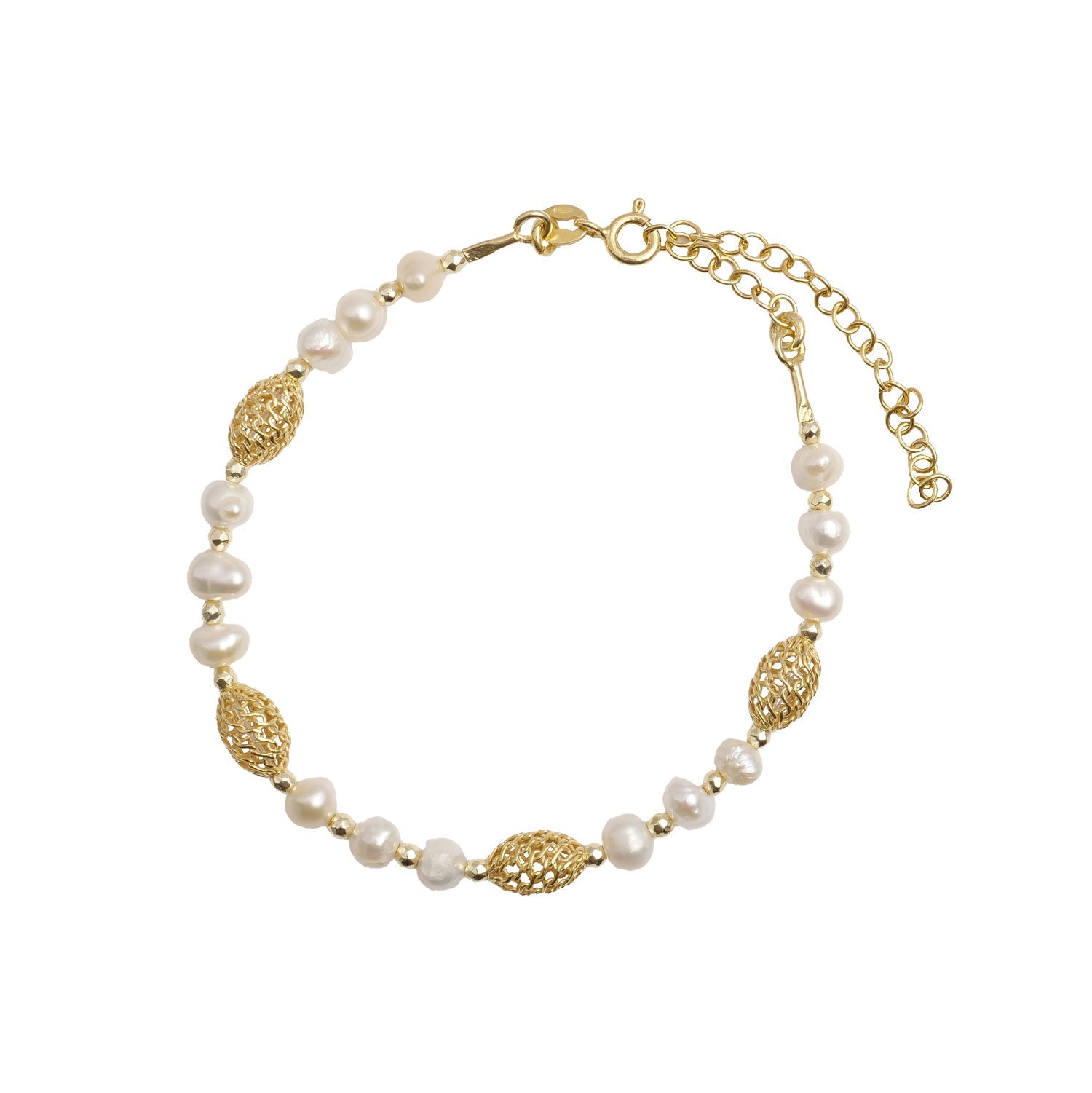 Bracciale Artigianale in Argento con Dettagli Perlati - Artigianato Pasella