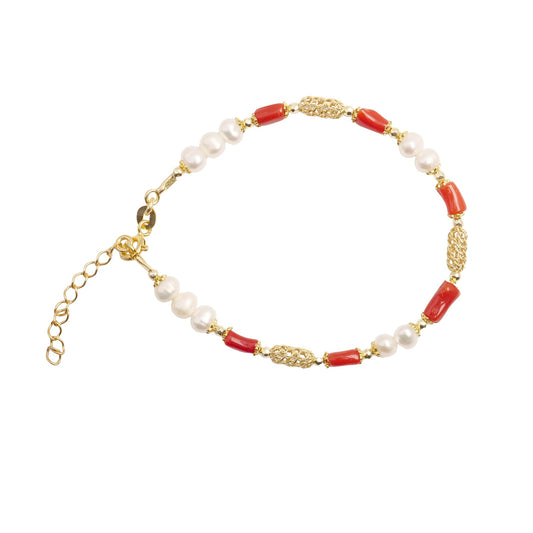 Bracciale in Argento con Corallo - Artigianato Pasella