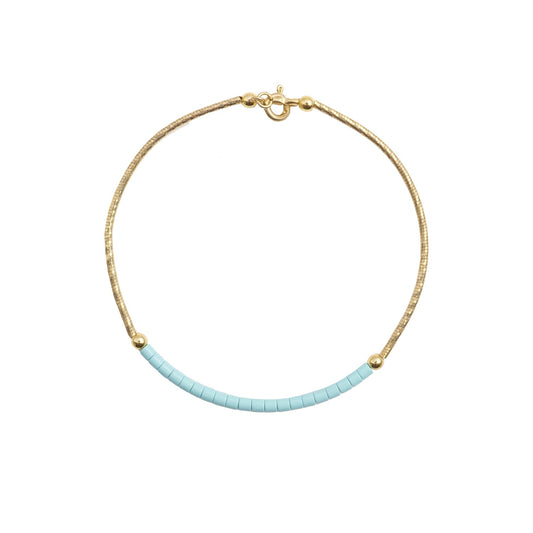 Bracciale in Argento con Sfere in Pasta Turchese - Artigianato Pasella