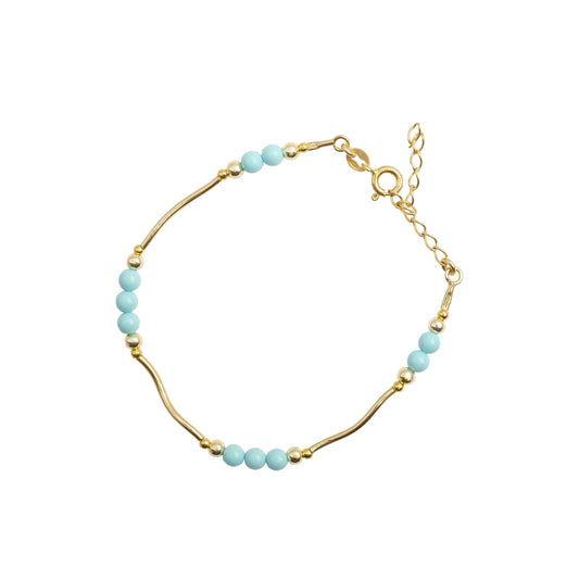 Bracciale in Argento con sfere in Pasta Turchese - Artigianato Pasella