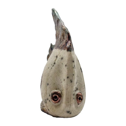 Pesce raku, bianco, 10 cm - Artigianato Pasella