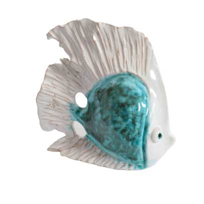 Pesce turchese, scultura piccola - Artigianato Pasella