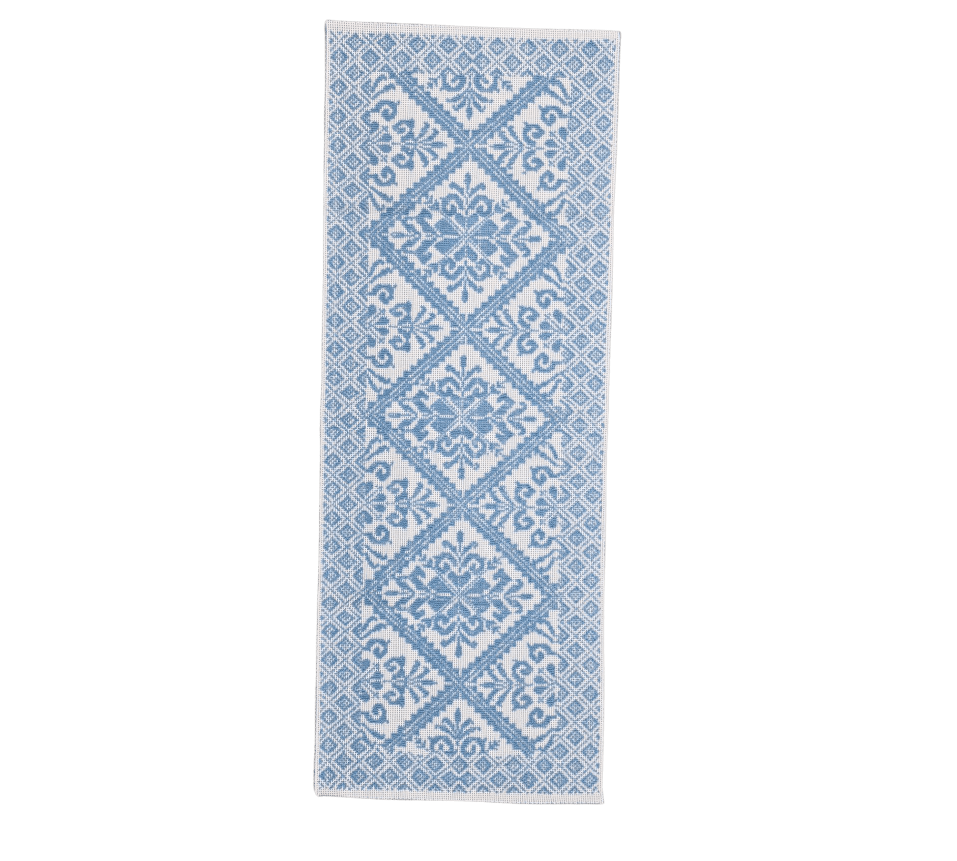 Tappeto sardo, lavorazione meccanica, decorazione giglio avio, misura 55x140 - Artigianato Pasella