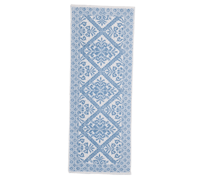Tappeto sardo, lavorazione meccanica, decorazione giglio avio, misura 55x140 - Artigianato Pasella
