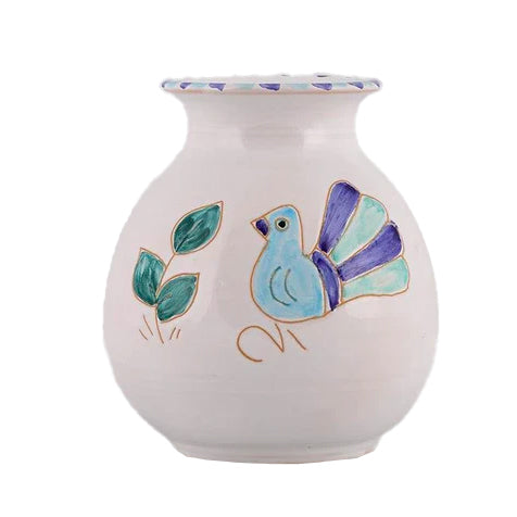 Small Vase with Turquoise Peafowl Motif