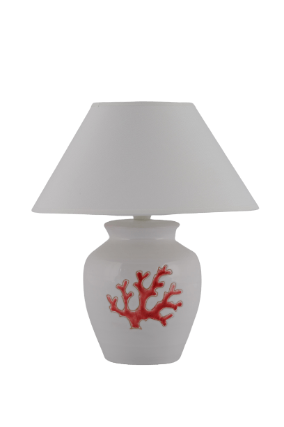 Base lampada con motivo corallo rosso - Artigianato Pasella