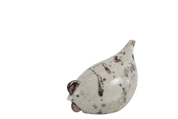 Chioccia raku bianca - Artigianato Pasella