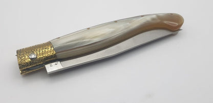 Pattadese, manico bovino chiaro lucido, lunghezza 23 cm - Artigianato Pasella