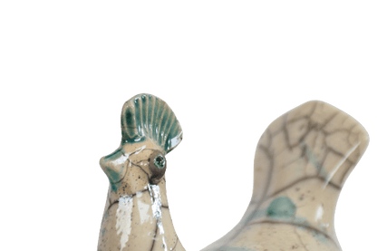 pavoncella raku bianca - Artigianato Pasella