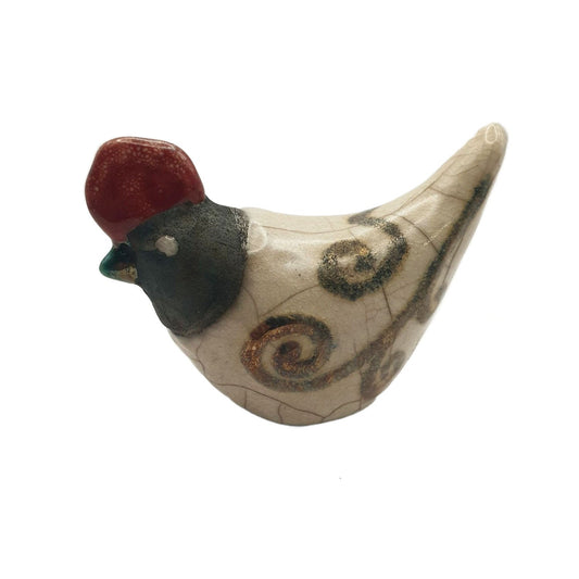 Pavoncella raku mini, cm 6 - Artigianato Pasella