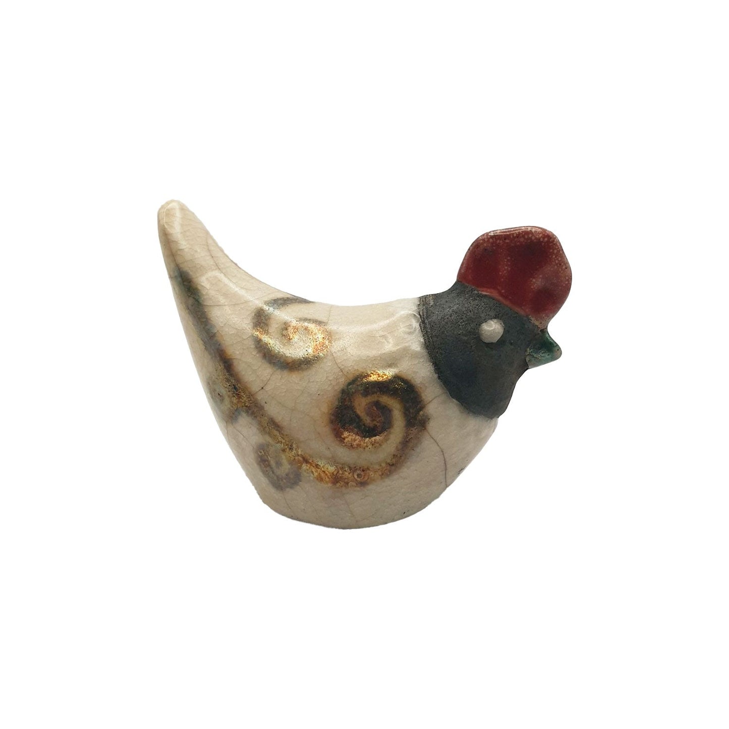Pavoncella raku mini, cm 6 - Artigianato Pasella