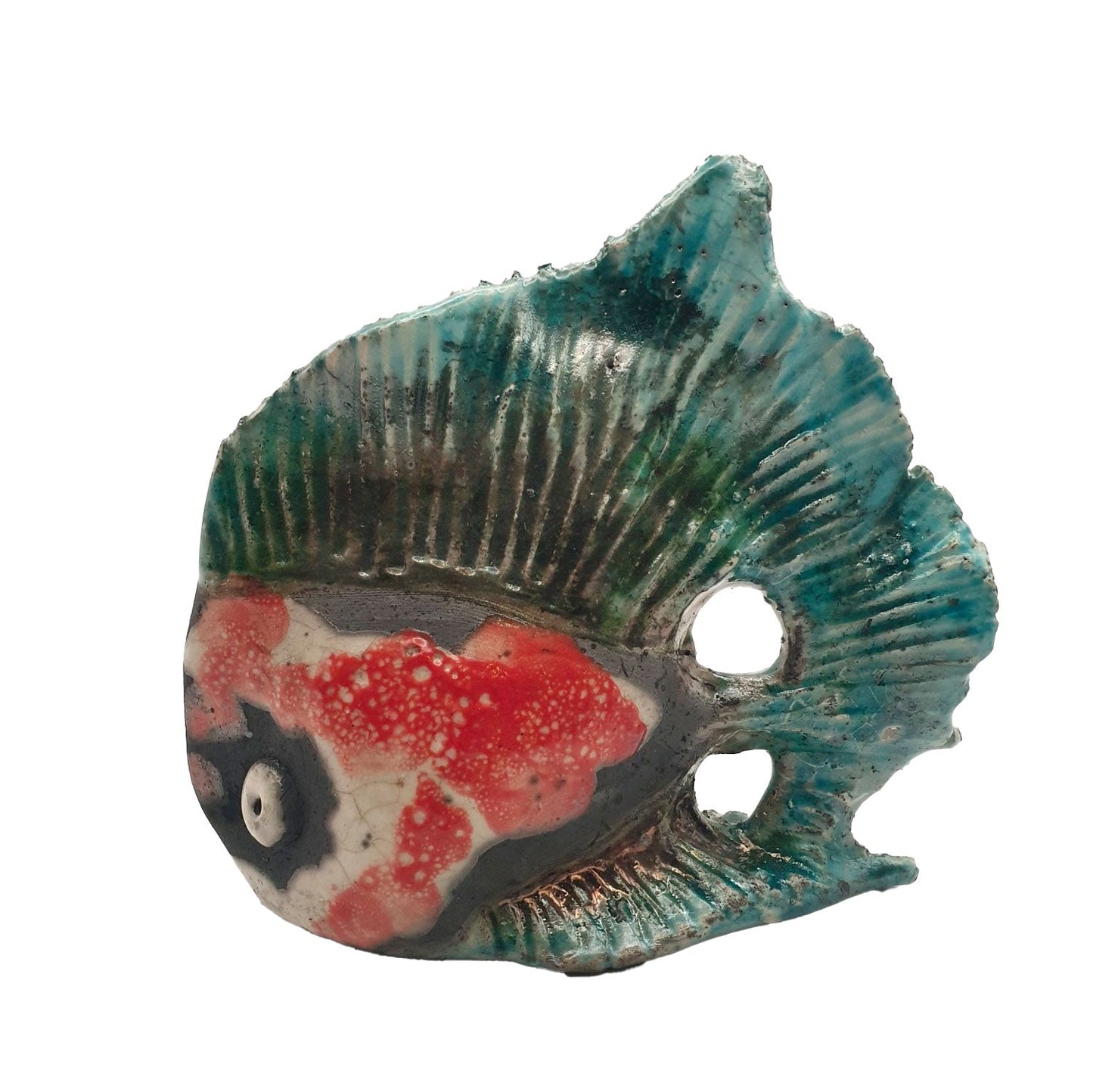 Pesce raku, rosso, 10 cm - Artigianato Pasella