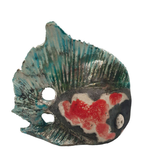 Pesce raku, rosso, 10 cm - Artigianato Pasella