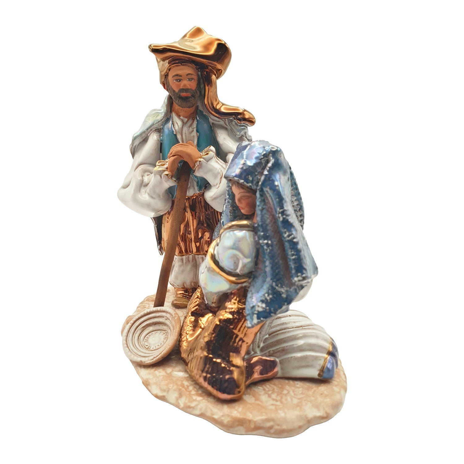 Presepe ceramica sarda, lucido, cm 16 - Artigianato Pasella