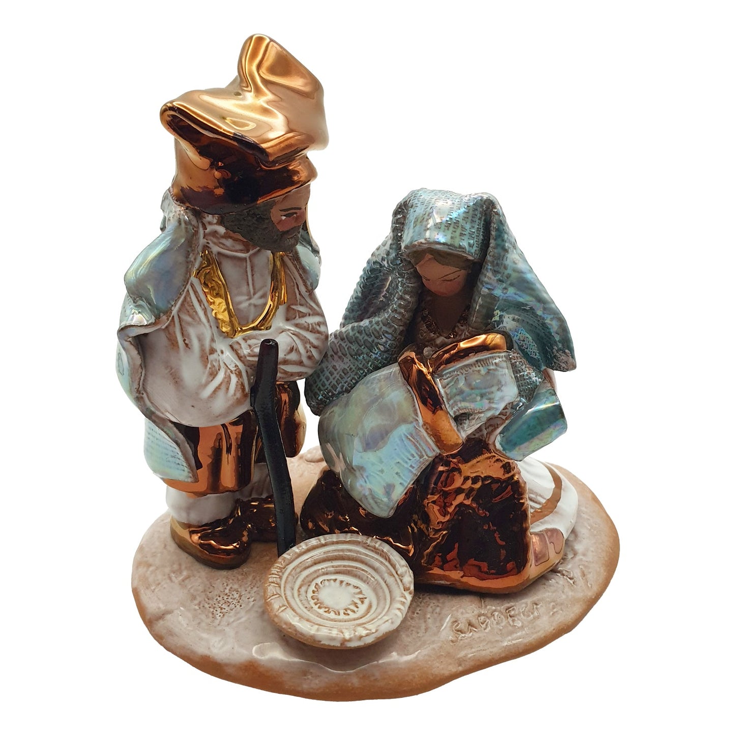 Presepe ceramica sarda, smalto lucido, cm 11 - Artigianato Pasella