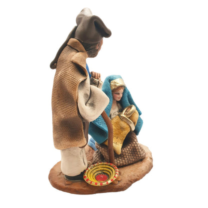 Presepe ceramica sarda, smalto opaco, cm 16 - Artigianato Pasella